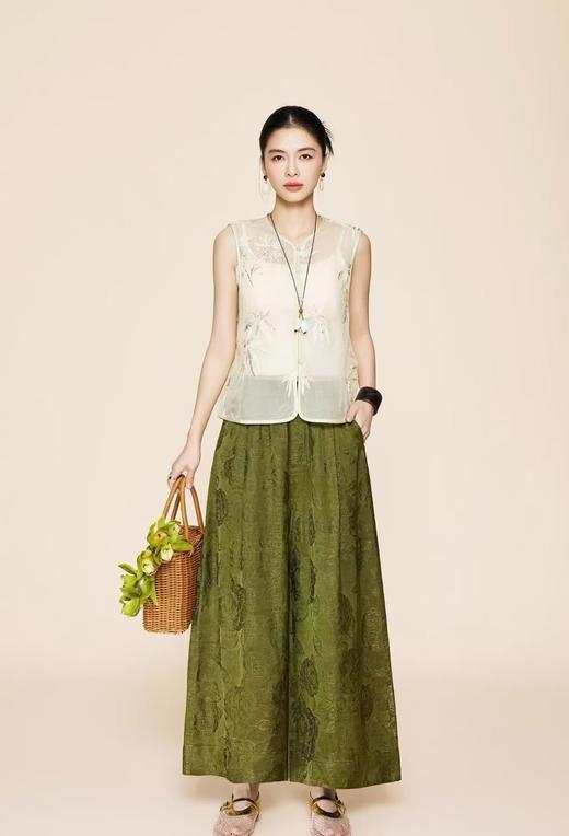 女装26春夏新品复古玫瑰花九分裤2235-S6261 商品图0