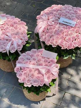 【 粉雾时光花束桶】