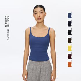 Oneup可拆卸胸垫螺纹运动吊带背心