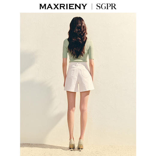 【SGPR】精致日常收腰小a型短裤25夏水洗阔腿裤子女(货号:MU86PA010) 商品图3
