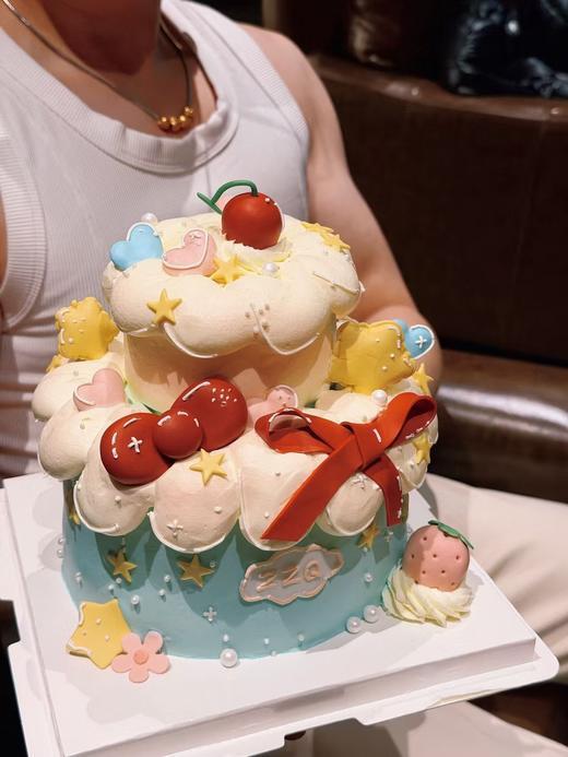 「女孩」卡通蝴蝶结蛋糕 甜妹专属 上面一层无夹层 商品图0