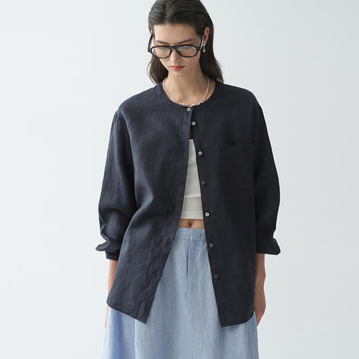 初棉宽松长袖衬衫373604008 | 宽松版型、舒适透气、显瘦有型、随性百搭 商品图3