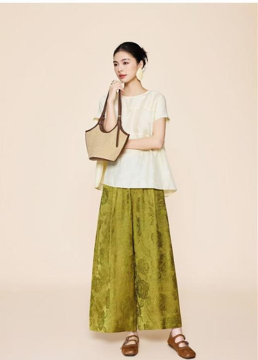 女装26春夏新品复古玫瑰花九分裤2235-S6261 商品图1