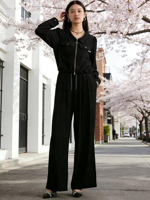 418良粉节|2026 活动爆款【自营】衣周期～（二件套）Q06短款翻领上衣➕休闲直筒裤套装-喜出 商品图0