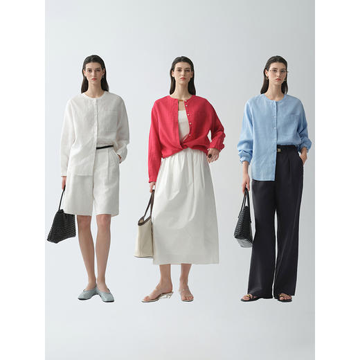 初棉宽松长袖衬衫373604008 | 宽松版型、舒适透气、显瘦有型、随性百搭 商品图4