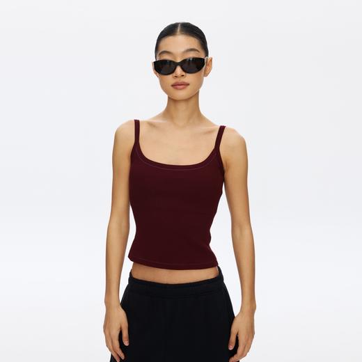 Oneup可拆卸胸垫螺纹运动吊带背心 商品图3