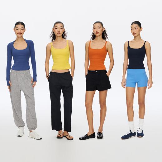 Oneup可拆卸胸垫螺纹运动吊带背心 商品图4