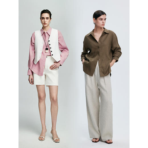 初棉亚麻3.0衬衫 | 透气舒适、经典老钱风设计、简约大气、日常通勤休闲百搭 商品图4