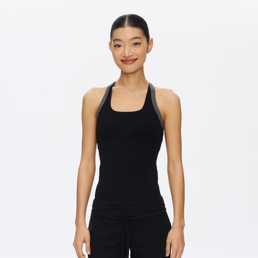 Omeup含胸垫撞色工字背心 商品图1