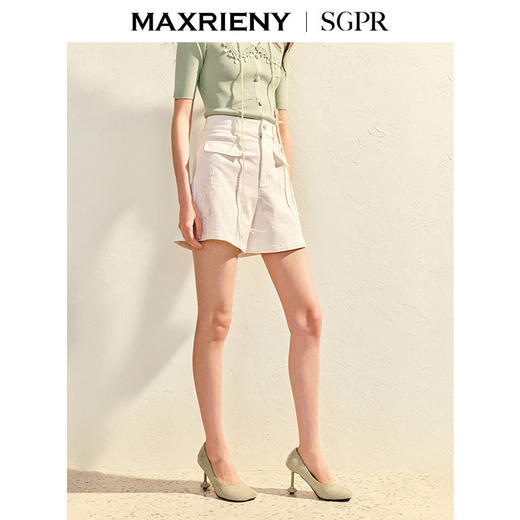 【SGPR】精致日常收腰小a型短裤25夏水洗阔腿裤子女(货号:MU86PA010) 商品图2