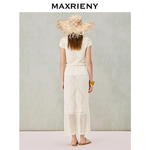 MAXRIENY波嬉风针织上衣半裙两件套2026年春季新款短袖时尚套装(货号:MS80SW020SK023) 商品图3