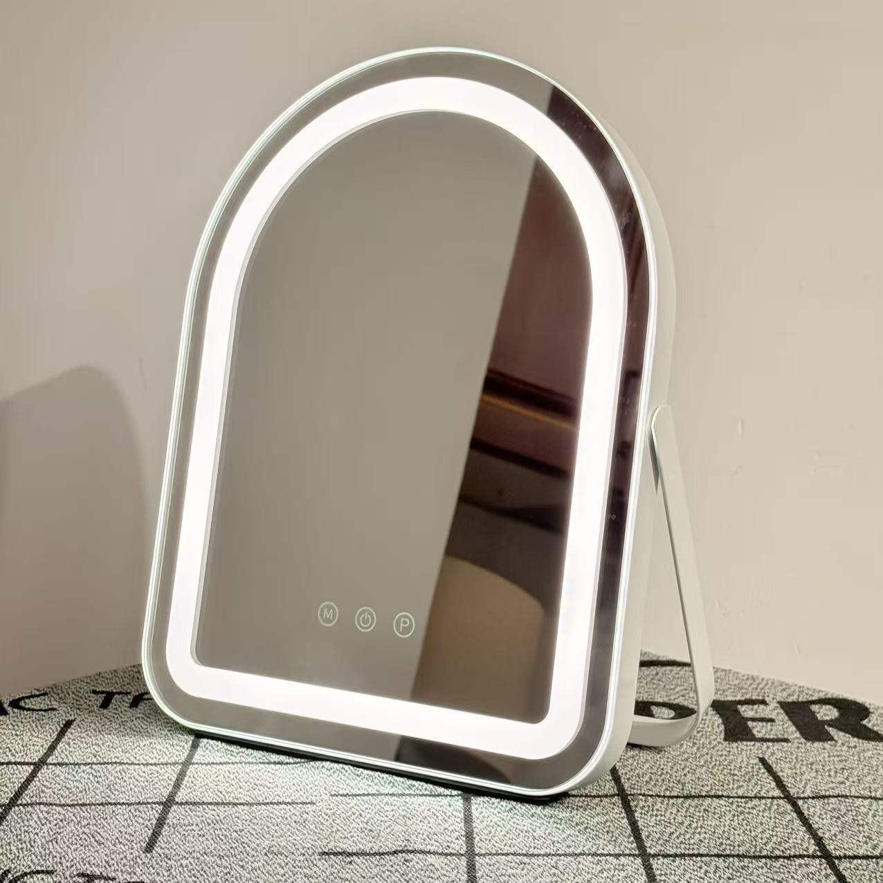 【美国高端品质】HASIPU MIRROR 高清补光镜 三种灯色调节无极调光 LED触控化妆镜 可旋转