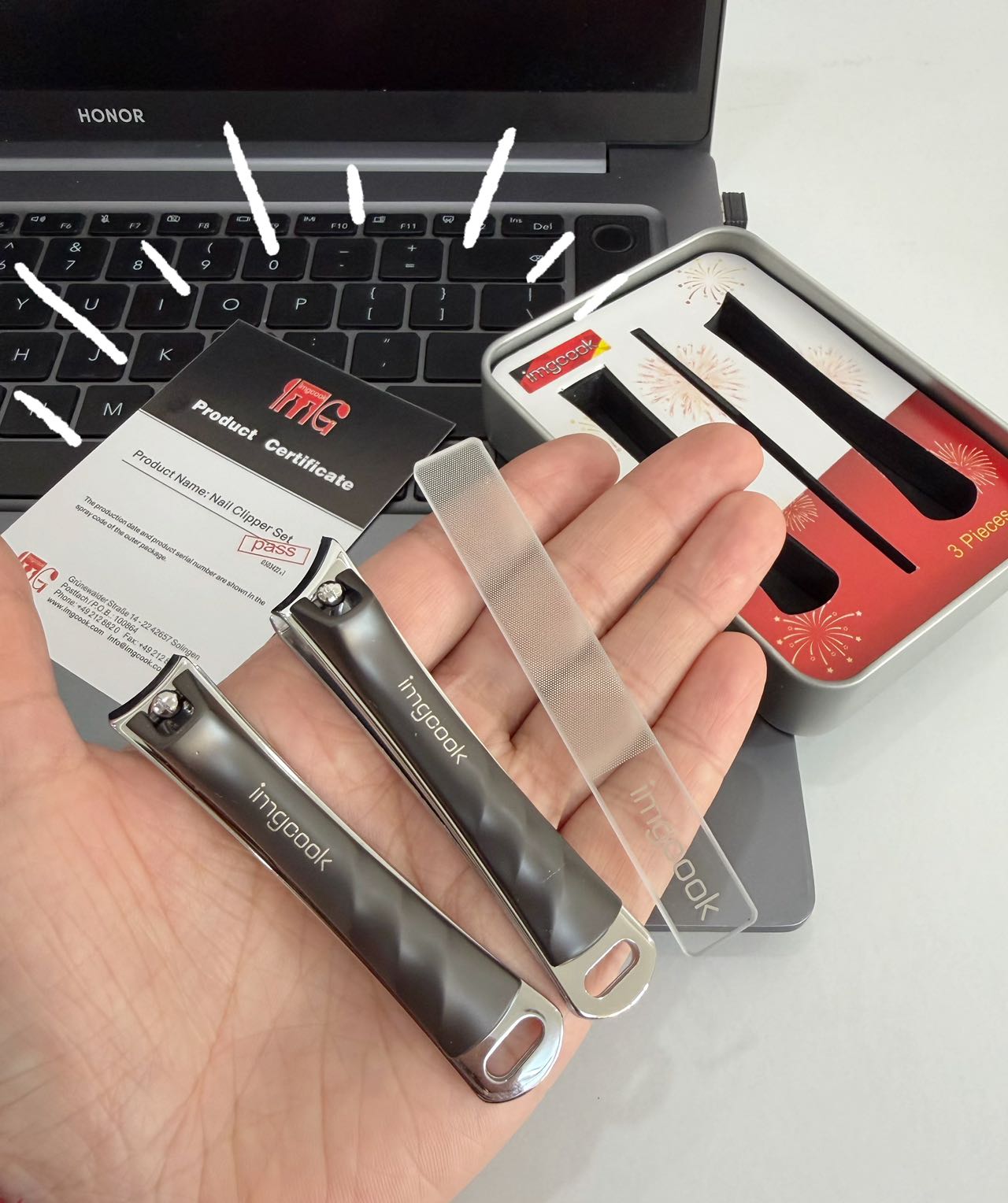 出口德国正品imgcook防飞溅指甲剪三件套