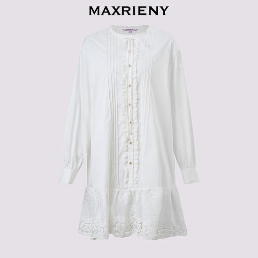MAXRIENY法式甜美感宽松H型衬衫连衣裙2025秋款波西米亚风中长裙(货号:MS86DR294) 商品图4