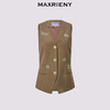 MAXRIENY老钱度假风V领马夹修身背心女2025秋款短款合身马甲外搭(货号:MS86VE251) 商品缩略图4