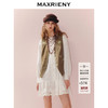 MAXRIENY老钱度假风V领马夹修身背心女2025秋款短款合身马甲外搭(货号:MS86VE251) 商品缩略图0
