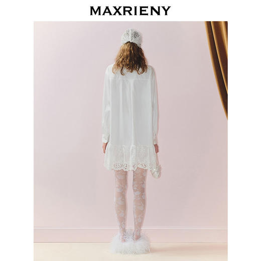 MAXRIENY法式甜美感宽松H型衬衫连衣裙2025秋款波西米亚风中长裙(货号:MS86DR294) 商品图3
