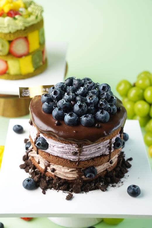 蓝莓黑巧裸蛋糕（双重奶油口味） 商品图1