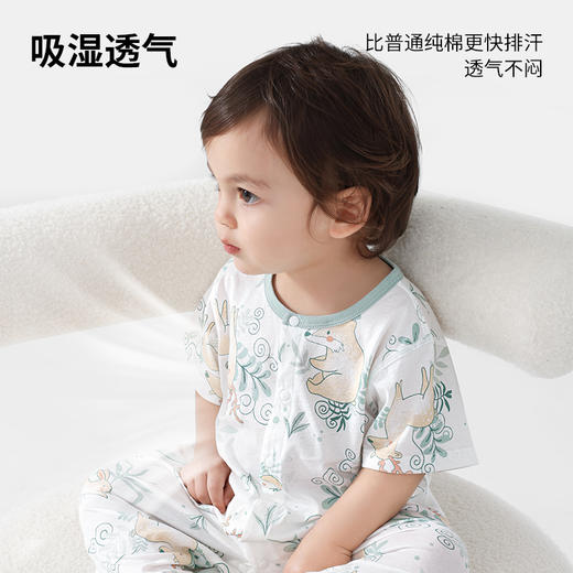 贝肽斯婴儿衣服夏季宝宝连体衣短袖薄款透气新生儿爬服春秋款睡衣 商品图4
