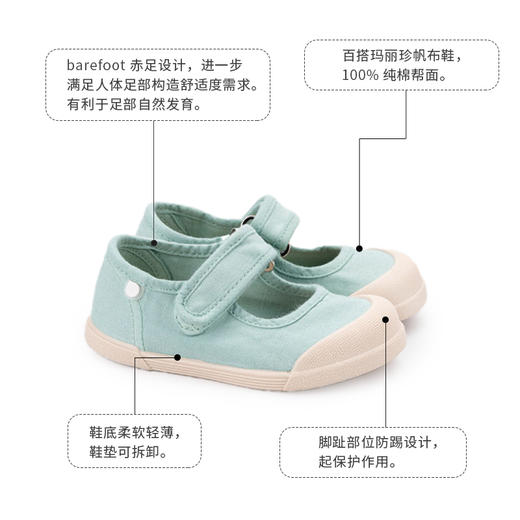 igor 26SS新款 西班牙进口春夏儿童玛丽珍帆布鞋T字魔术贴一脚蹬 商品图3