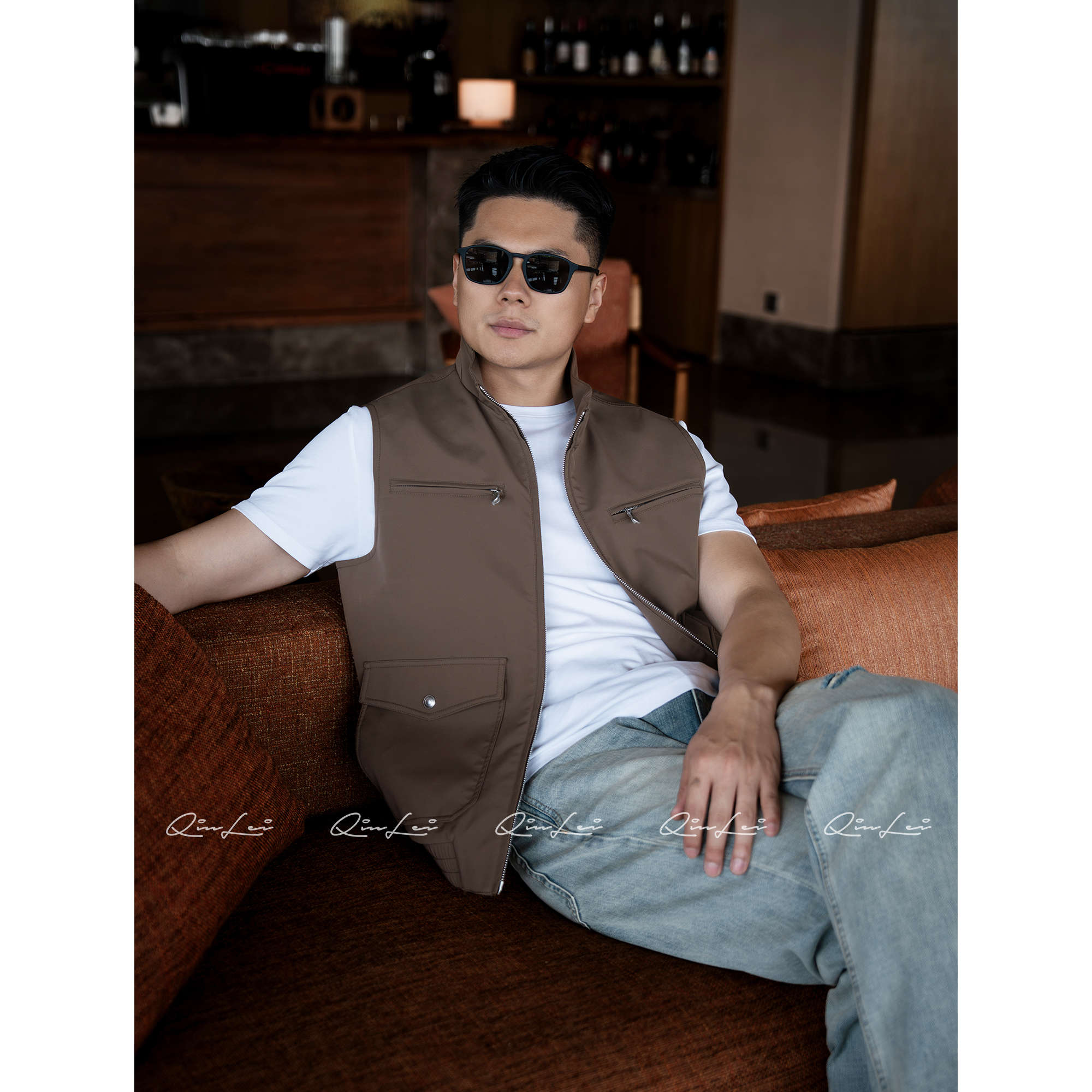 男装「多元素 口袋」老花质感设计内衬马甲LL-LMJ6301 O3商品图3