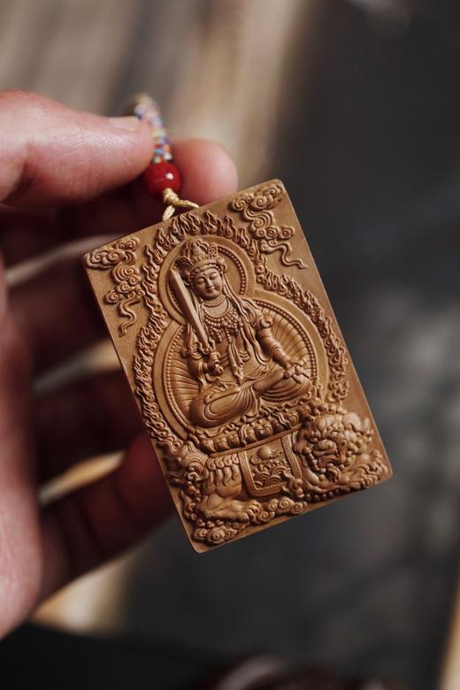 普贤菩萨/文殊菩萨°老山檀香吊坠挂件 商品图7