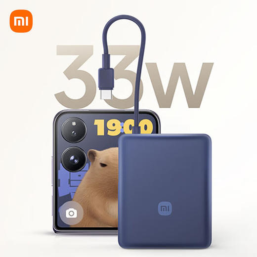 小米自带线充电宝 10000 33W 款深空蓝 商品图1