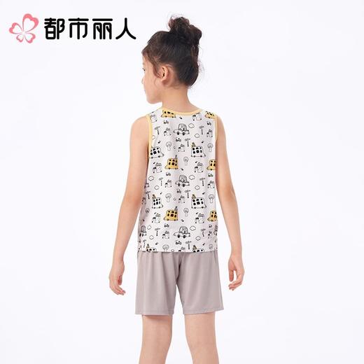 都市丽人睡衣儿童睡衣家居服针织人棉睡衣童装棉质背心短裤男童睡衣JHC2M1 商品图2