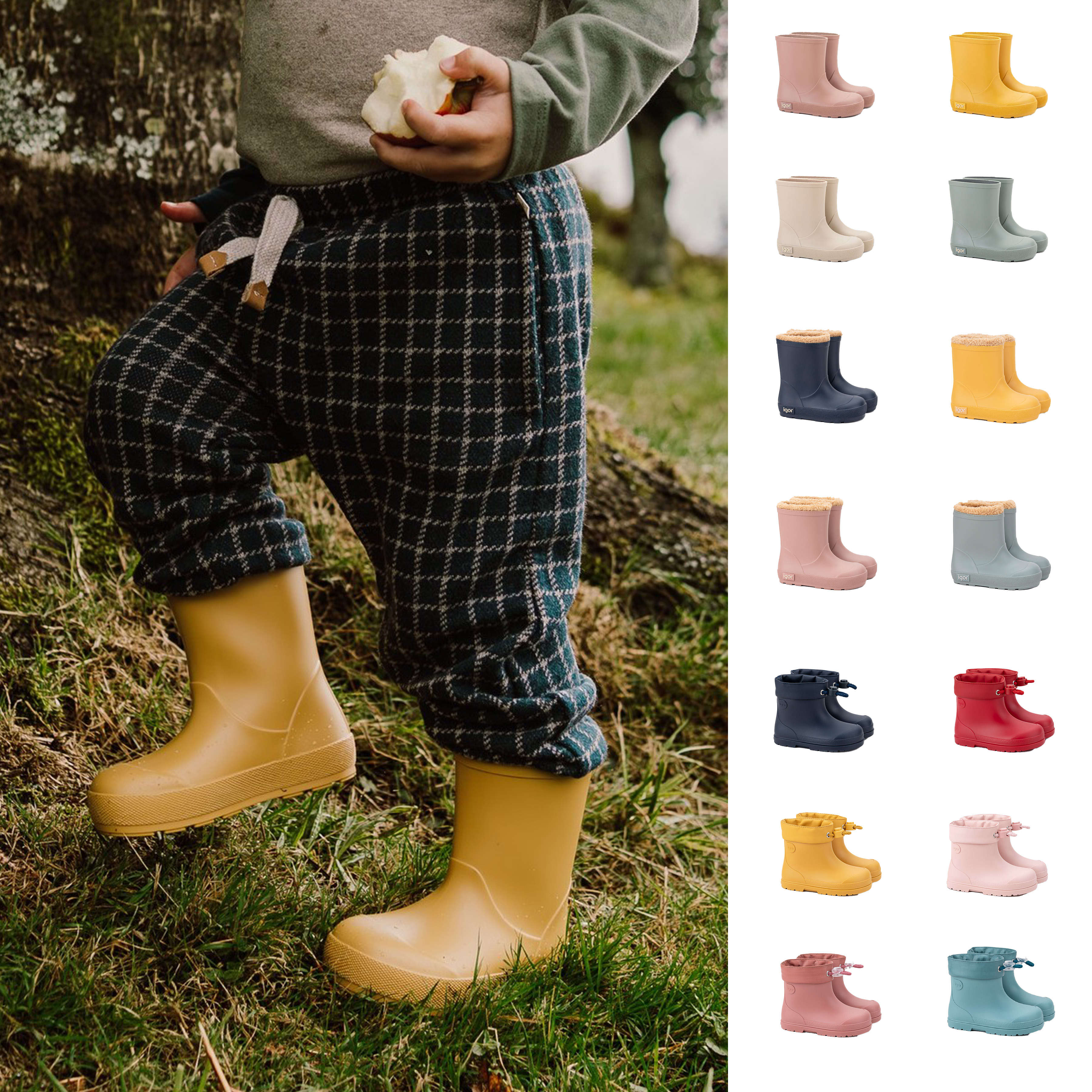 IGOR 25AW 西班牙儿童加绒雨靴防水雨鞋 卡码拍大加绒拍大