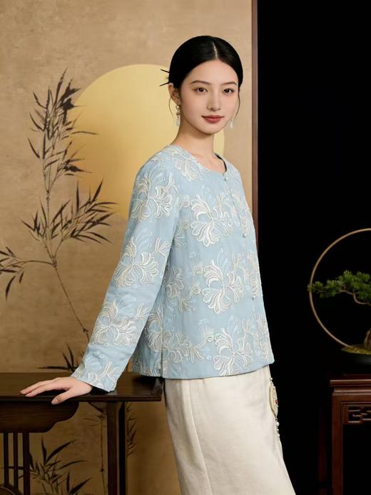 418良粉节|2026  重工亮片刺绣【自营】新中式5556清新外套上衣-喜出 商品图1
