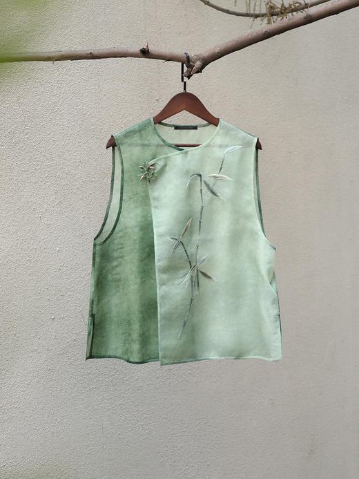 盛唐牡丹盛奢系列 | 文竹手绣炒色真丝绡马甲 商品图0