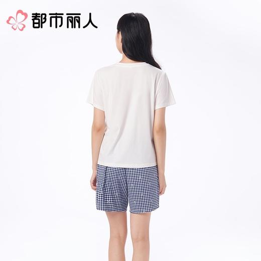 都市丽人睡衣女士睡衣薄家居服单面无尘棉睡衣女士无尘棉短袖套装女装短袖短裤LHC9A6 商品图2
