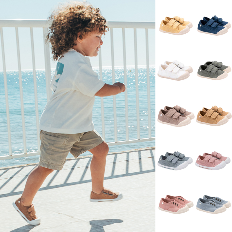 IGOR 26SS新品 西班牙进口宝宝赤足学步鞋魔术贴帆布鞋