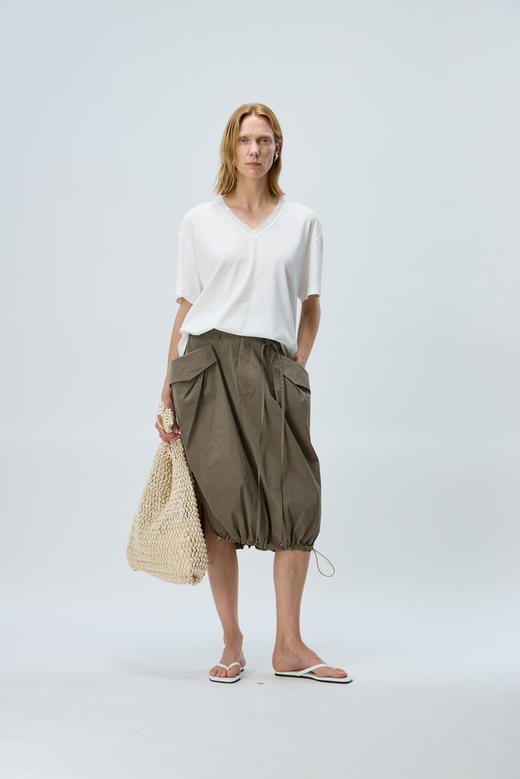 V领蕾丝短袖T 商品图0