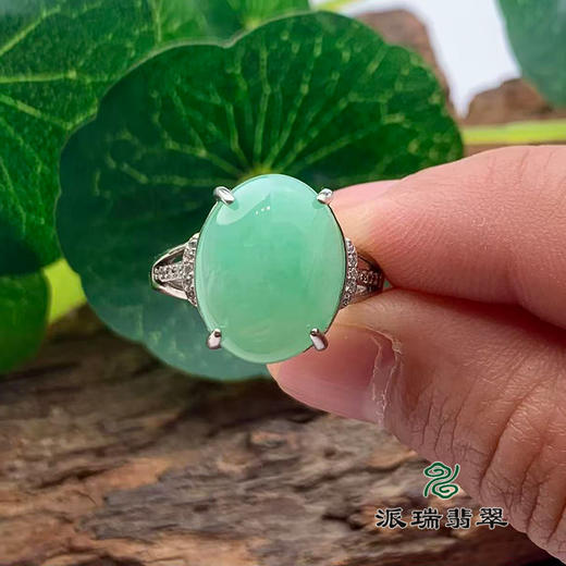 派瑞翡翠翡翠戒面 糯种 绿色 商品图1