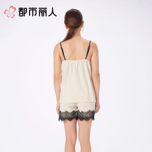 都市丽人睡衣女士睡衣薄家居服针织提花睡衣女士棉质吊带套装吊带短裤LHC2A6 商品图2