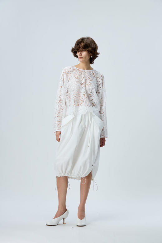 蕾丝罩衫长T 商品图0