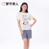 都市丽人睡衣女士睡衣薄家居服单面无尘棉睡衣女士无尘棉短袖套装女装短袖短裤LHC9A6 商品缩略图1