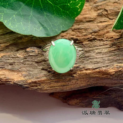 派瑞翡翠翡翠戒面 糯种 绿色 商品图0