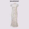 玛克门店发货：MAXRIENY中式绣花印花收腰连衣裙25夏款修身长裙改良旗袍裙领证裙(货号:MS86DR005) 商品缩略图4