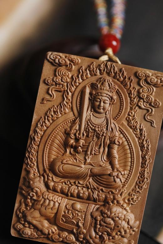 普贤菩萨/文殊菩萨°老山檀香吊坠挂件 商品图5