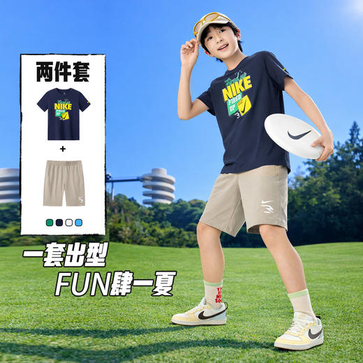 NIKE 3BRAND 夏 大童小童 短袖T/短裤 RWB-KS-1901 商品图3