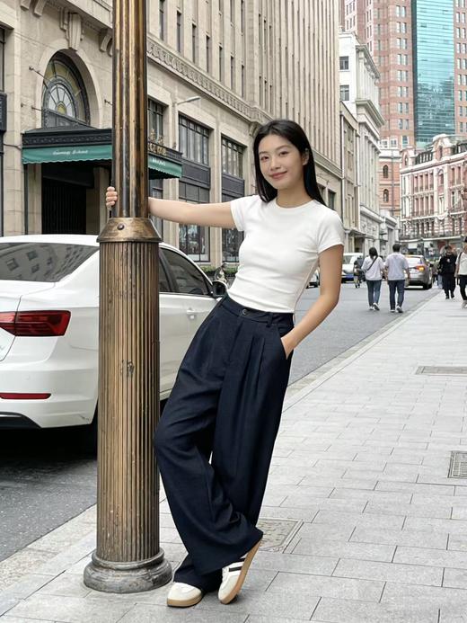 418良粉节|2026 活动爆款 很有质感【自营】6136 韩系休闲百搭春季阔腿裤-喜出 商品图3