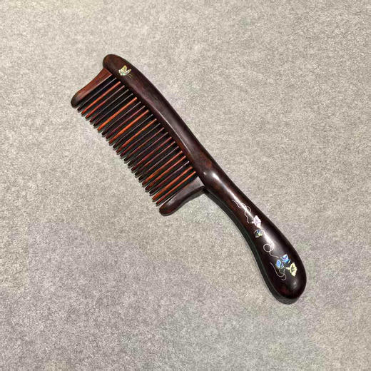 掐银丝大叶紫檀手柄梳 商品图0