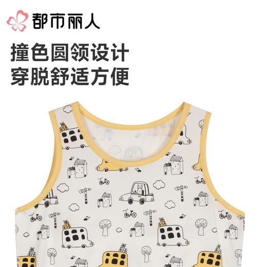 都市丽人睡衣儿童睡衣家居服针织人棉睡衣童装棉质背心短裤男童睡衣JHC2M1 商品图4