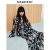 玛克门店发货：MAXRIENY压褶复古宫廷印花蕾丝雪纺衫上衣女波嬉风(货号:MC86TP037) 商品缩略图0