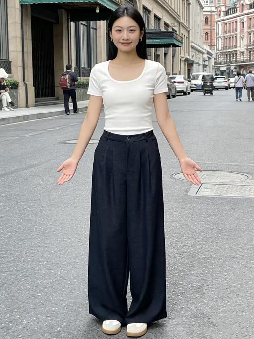 418良粉节|2026 活动爆款 很有质感【自营】6136 韩系休闲百搭春季阔腿裤-喜出 商品图0