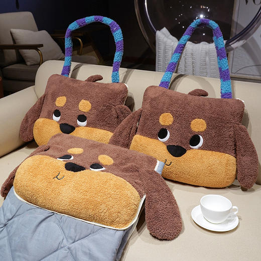 自然醒腊肠狗手提式抱枕被QYL 商品图13