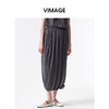 VIMAGE纬漫纪2026夏季新款不规则褶皱花苞设计显瘦松紧腰半身裙V2506210 商品缩略图3