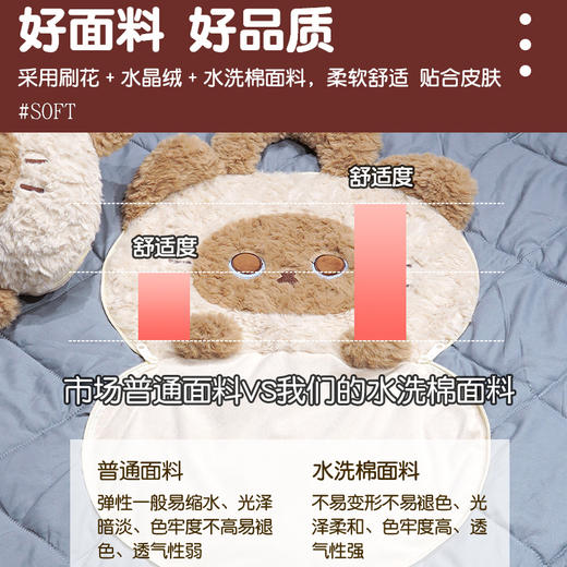 自然醒歪耳暹罗猫手提式抱枕被QYL 商品图5